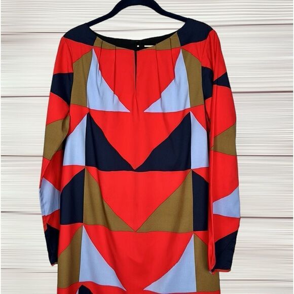 Mara Hoffman Mini Shift Dress Geometric Printed Red Black Blue Mustard S - Picture 2 of 13